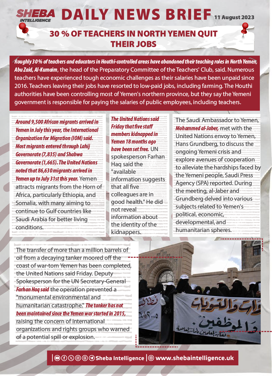 30% of Teachers in North Yemen Quit Their Jobs