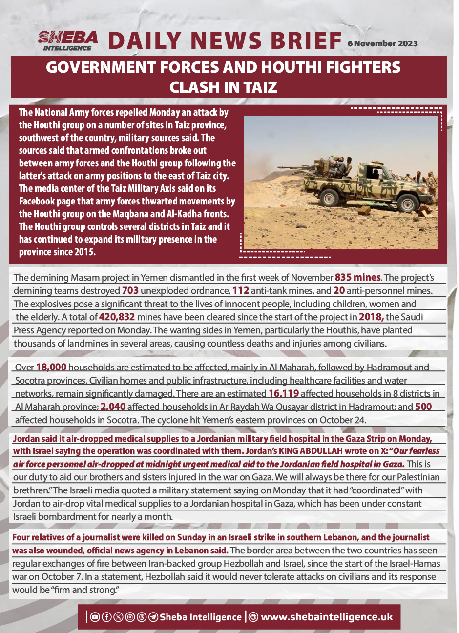 Government Forces and Houthi Fighters Clash in Taiz