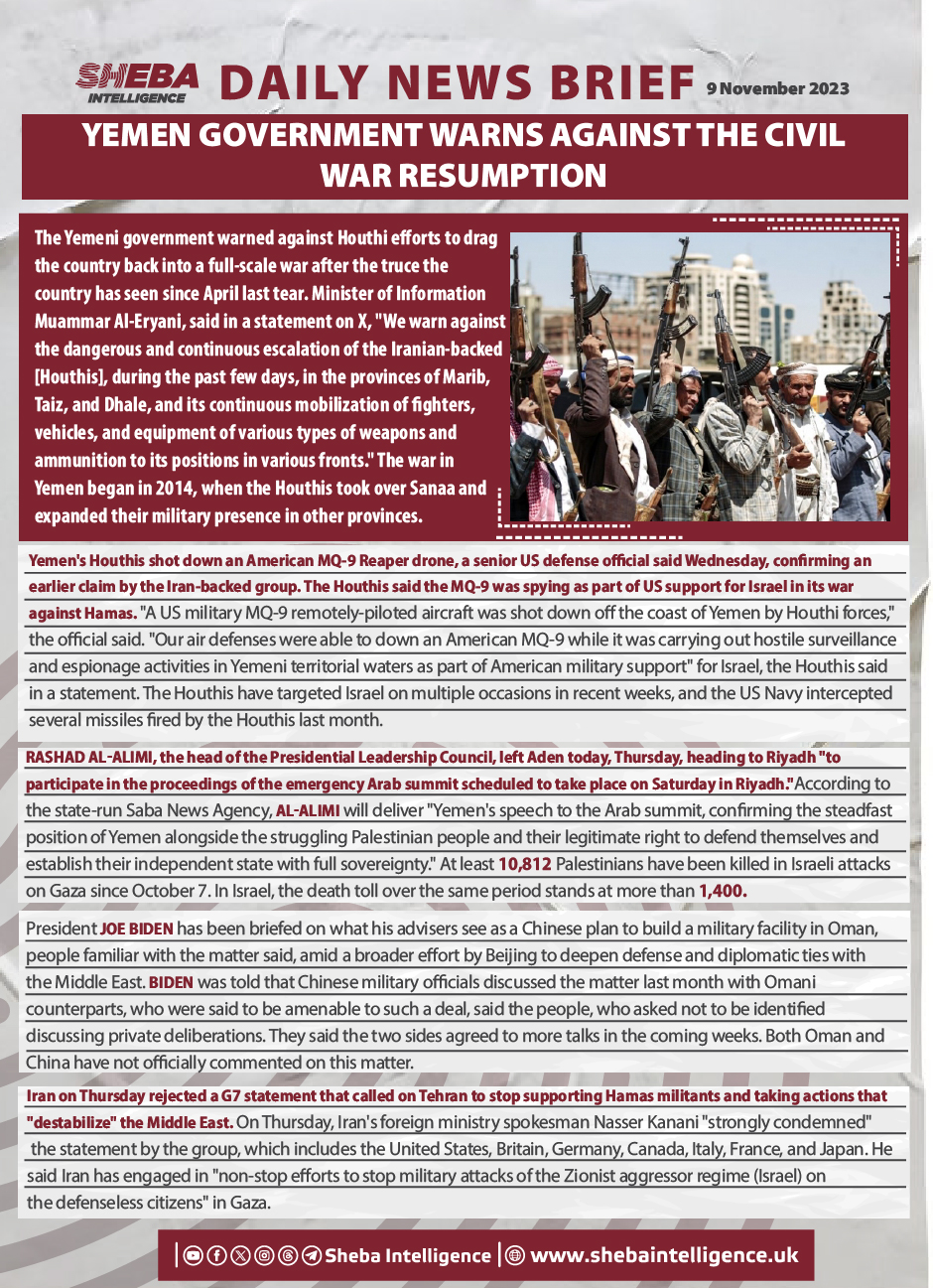 Yemen Government Warns Against the Civil War Resumption