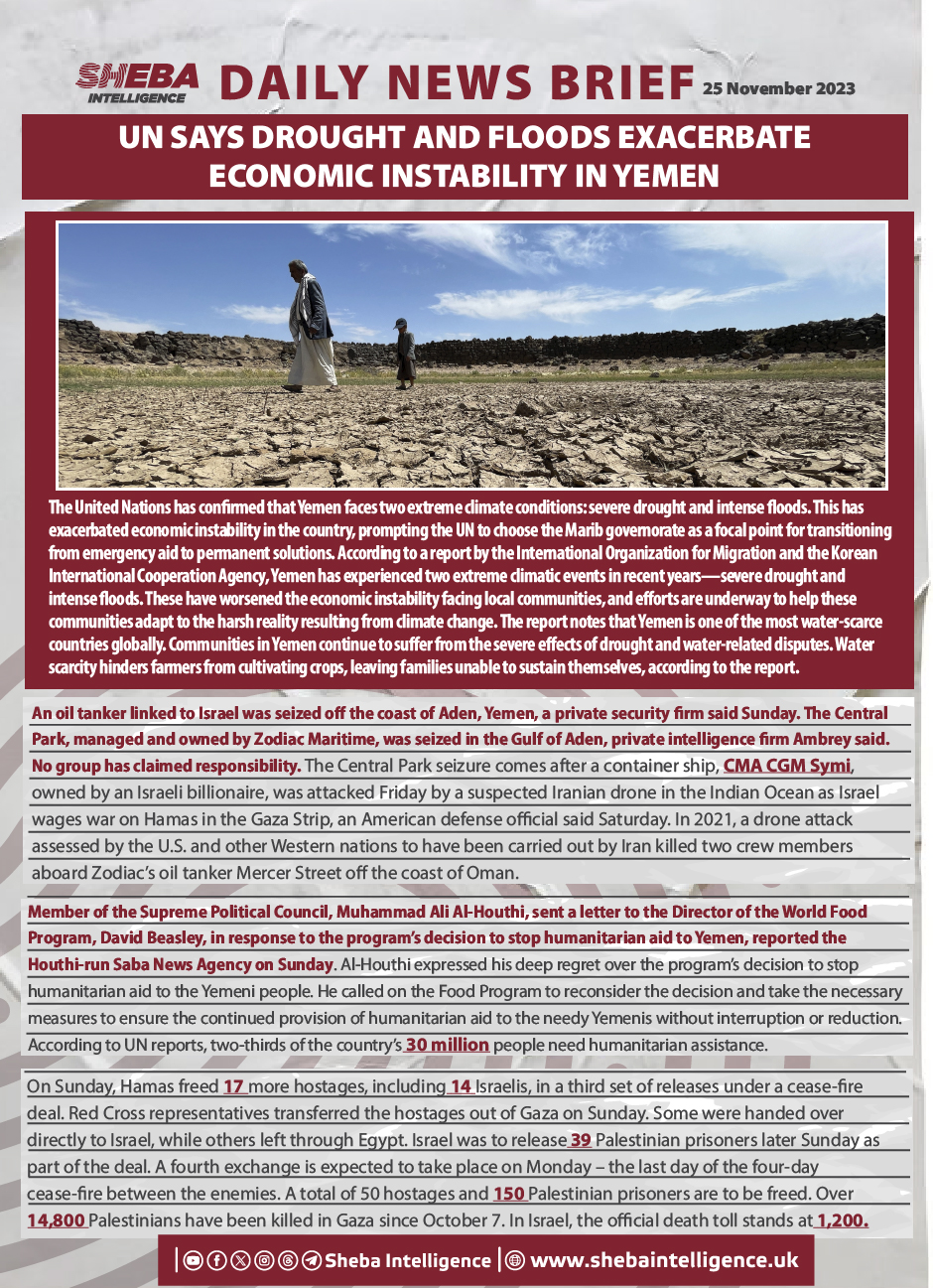 UN Says Drought and Floods Exacerbate Economic Instability in Yemen