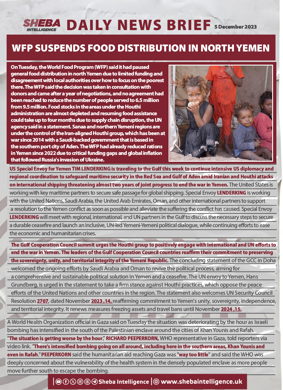 WFP Suspends Food Distribution in North Yemen