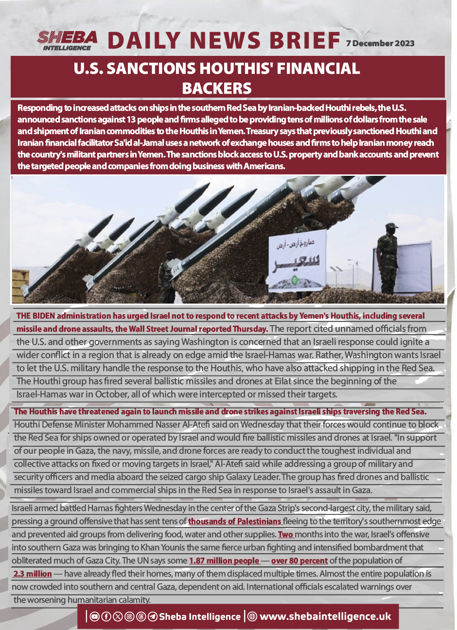 U.S. Sanctions Houthis' Financial Backers