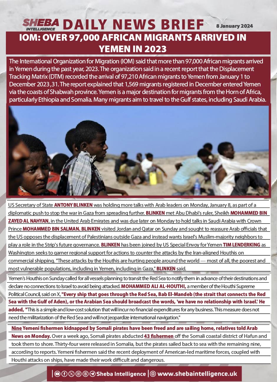 IOM: Over 97,000 African Migrants Arrived in Yemen in 2023