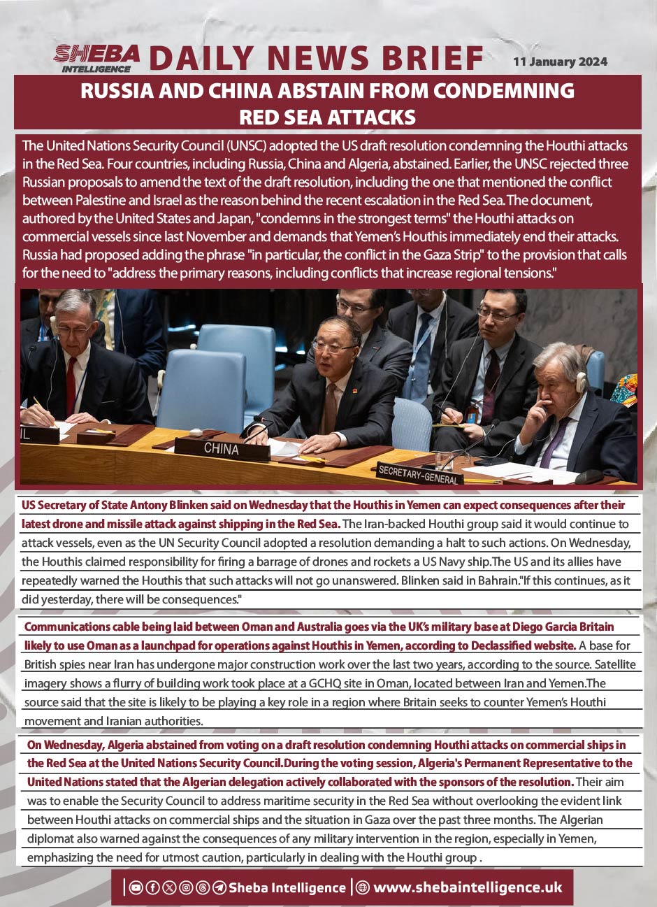 Russia and China Abstain From Condemning Red Sea Attacks
