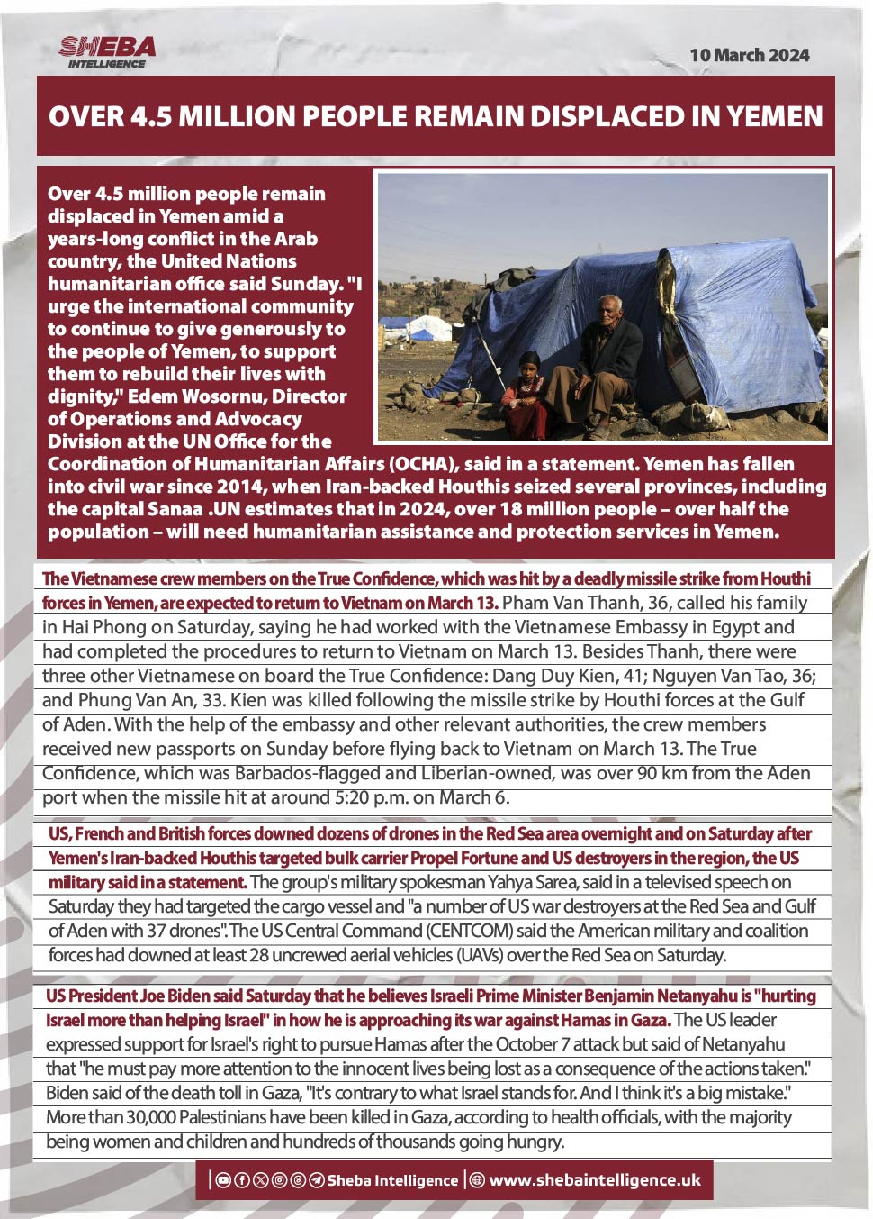 Over 4.5 Million People Remain Displaced in Yemen