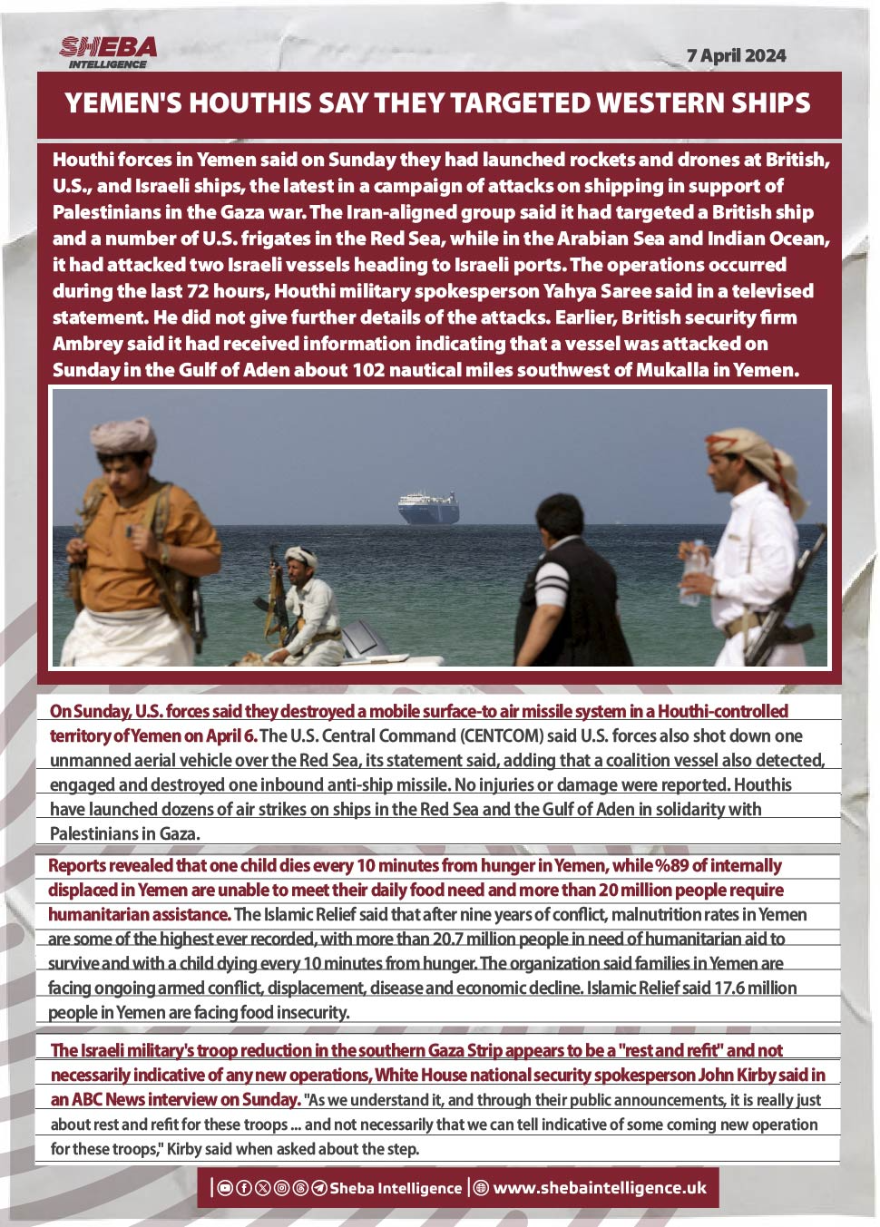 Yemen's Houthis Say They Targeted Western Ships