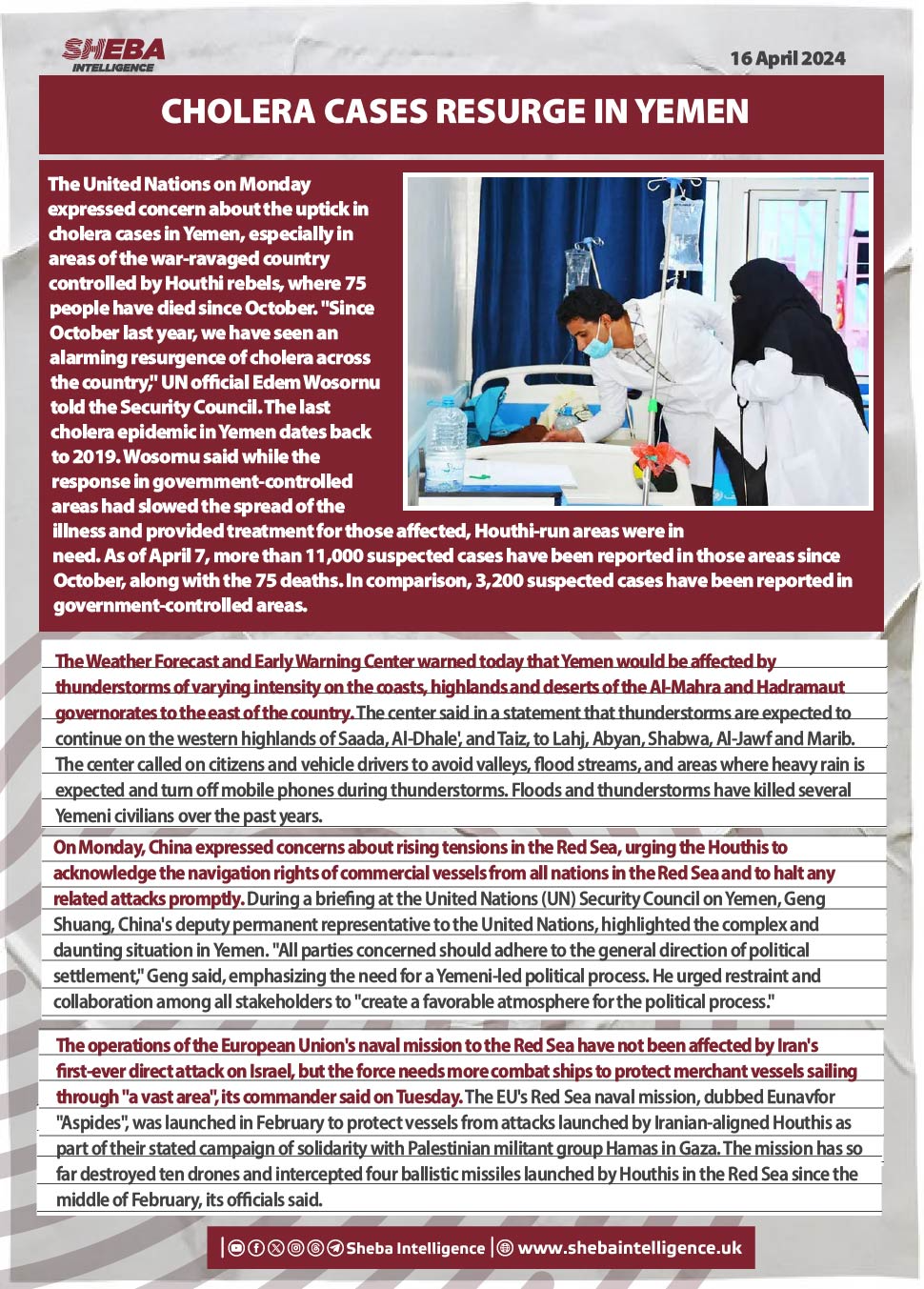 Cholera Cases Resurge in Yemen