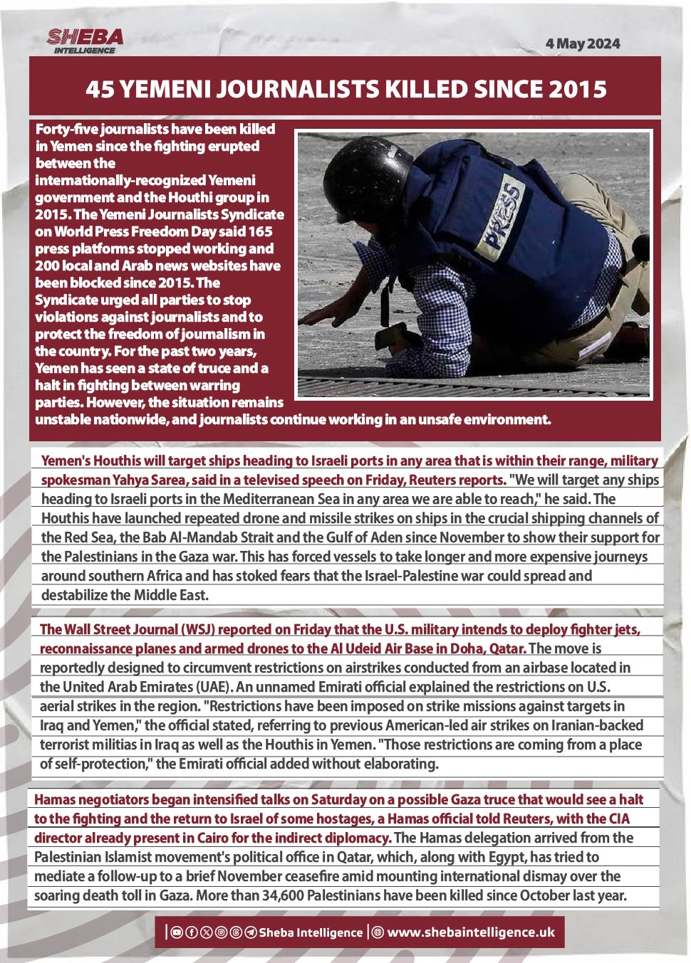 45 Yemeni Journalists Killed Since 2015