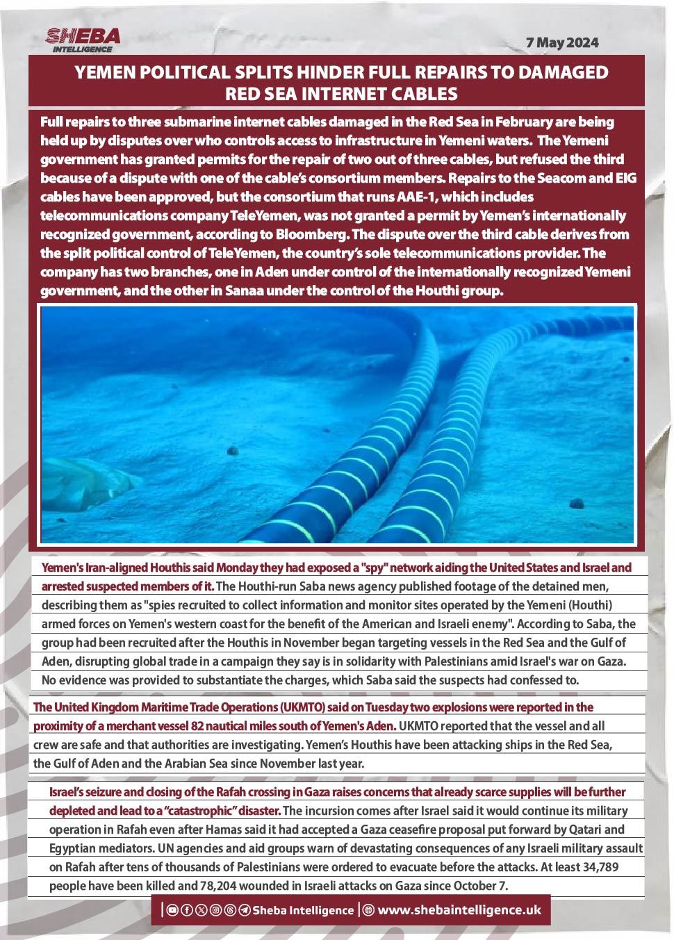 Yemen Political Splits Hinder Full Repairs to Damaged Red Sea Internet Cables