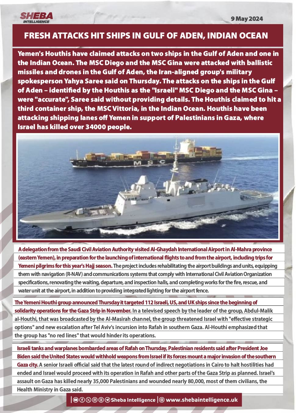 Fresh Attacks Hit Ships in Gulf of Aden, Indian Ocean