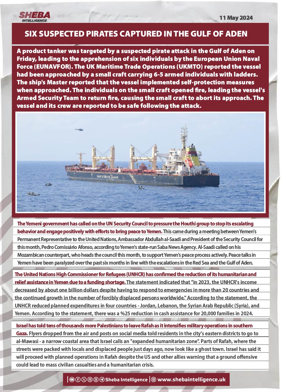 Six Suspected Pirates Captured in the Gulf of Aden