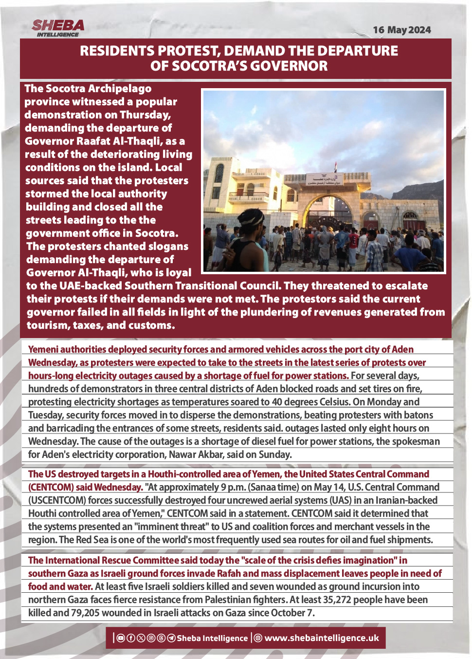 Residents Protest, Demand the Departure of Socotra’s Governor