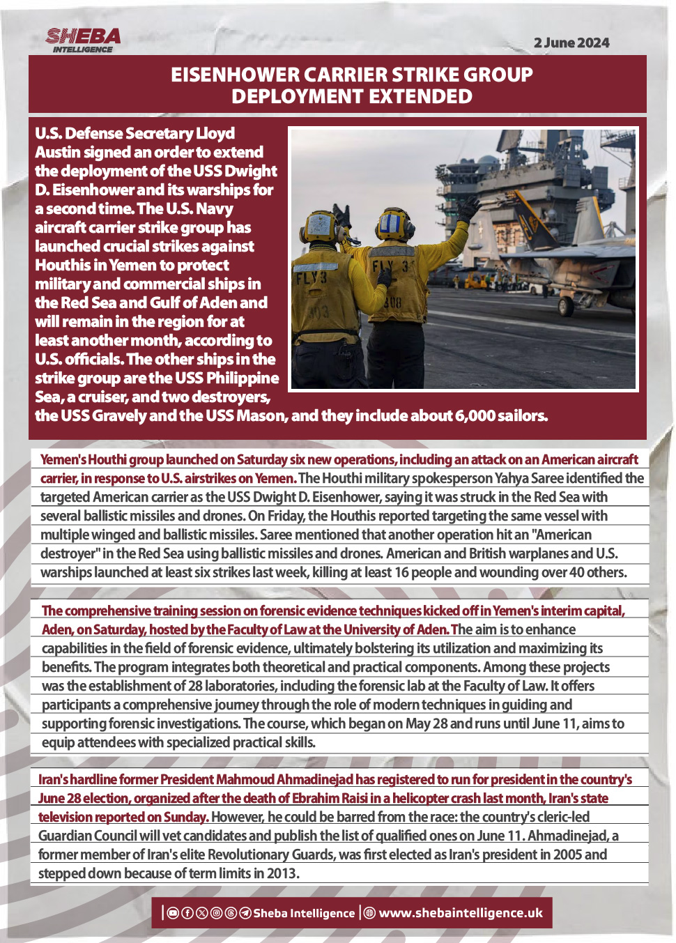 Eisenhower Carrier Strike Group Deployment Extended