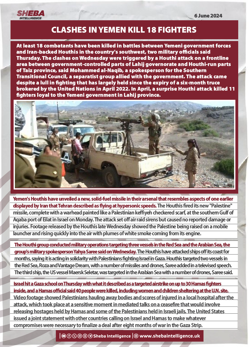 Clashes in Yemen Kill 18 Fighters