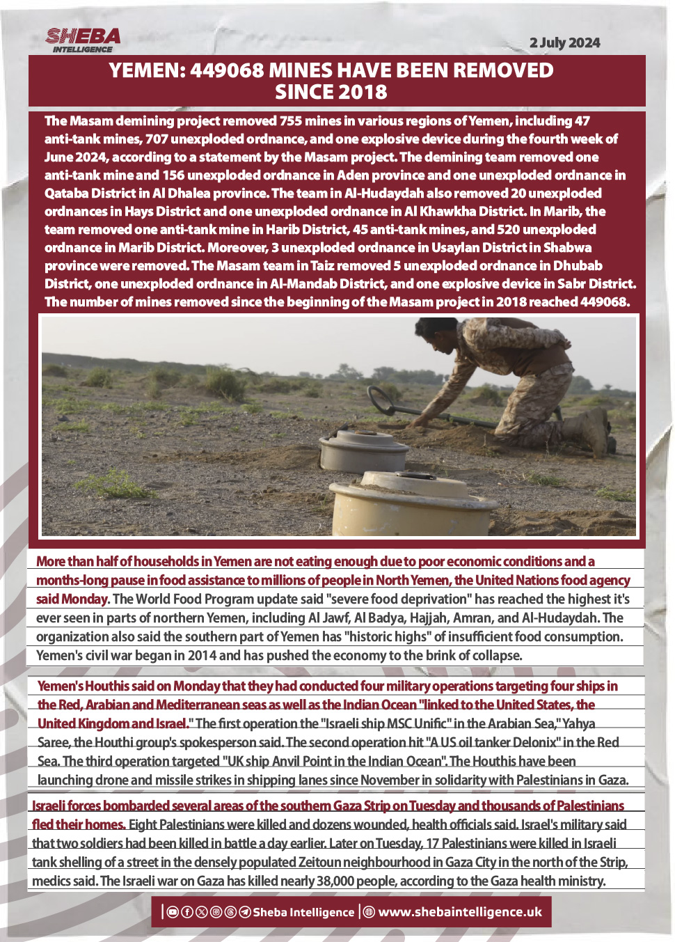Yemen: 449068 Mines Have Been Removed Since 2018