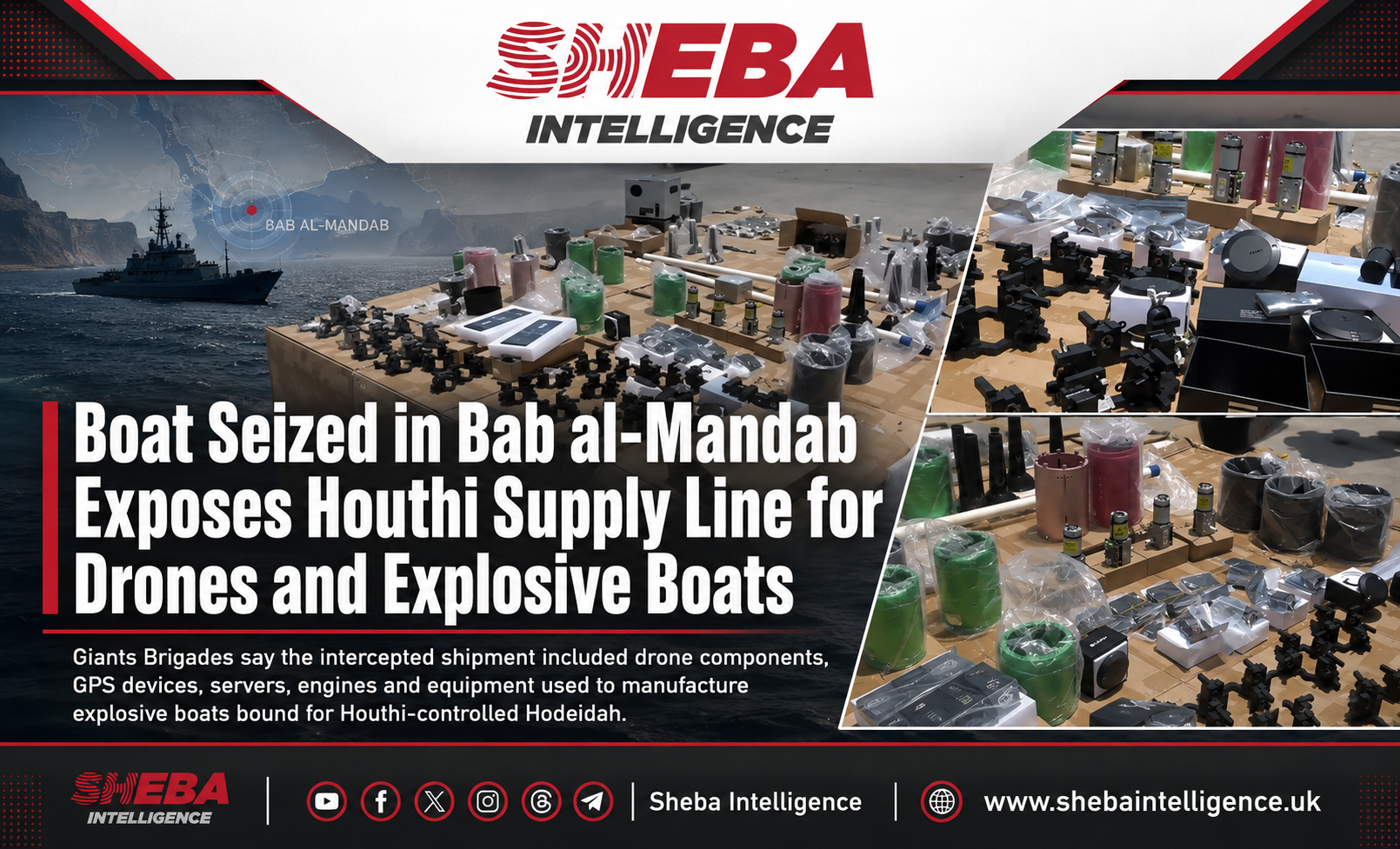 Boat Seized in Bab al-Mandab Exposes Houthi Supply Line for Drones and Explosive Boats