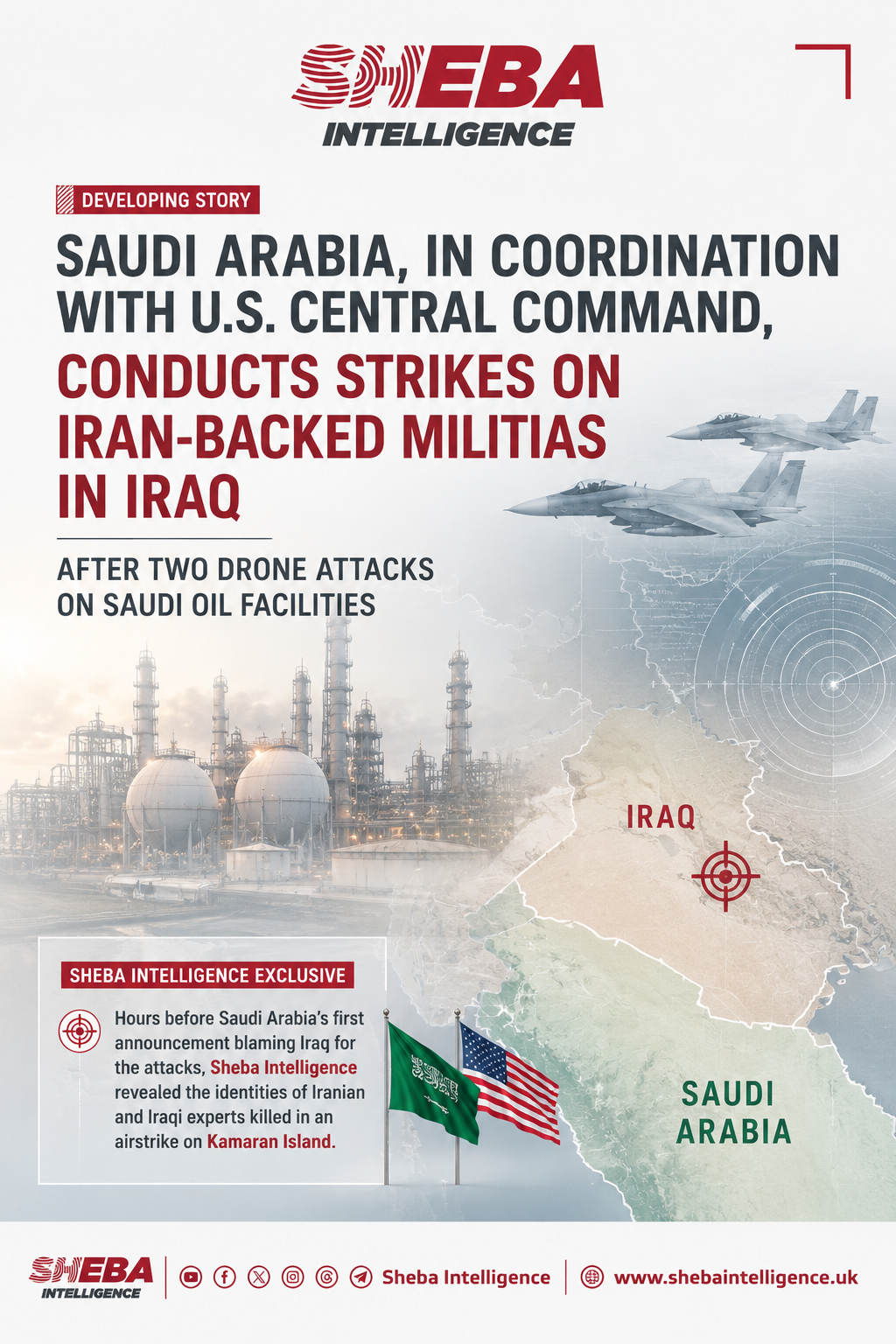 Saudi Arabia, Coordinating with U.S. Central Command, Strikes Iran-Backed Militias in Iraq After Two Drone Attacks