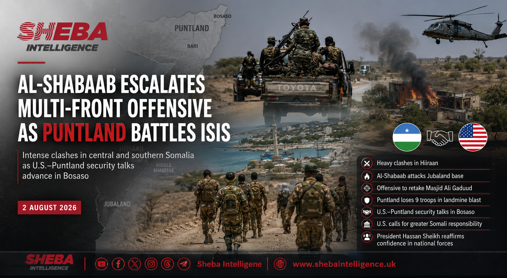 Somalia Security Update: Al-Shabaab Intensifies Multi-Front Offensive as Puntland Battles ISIS