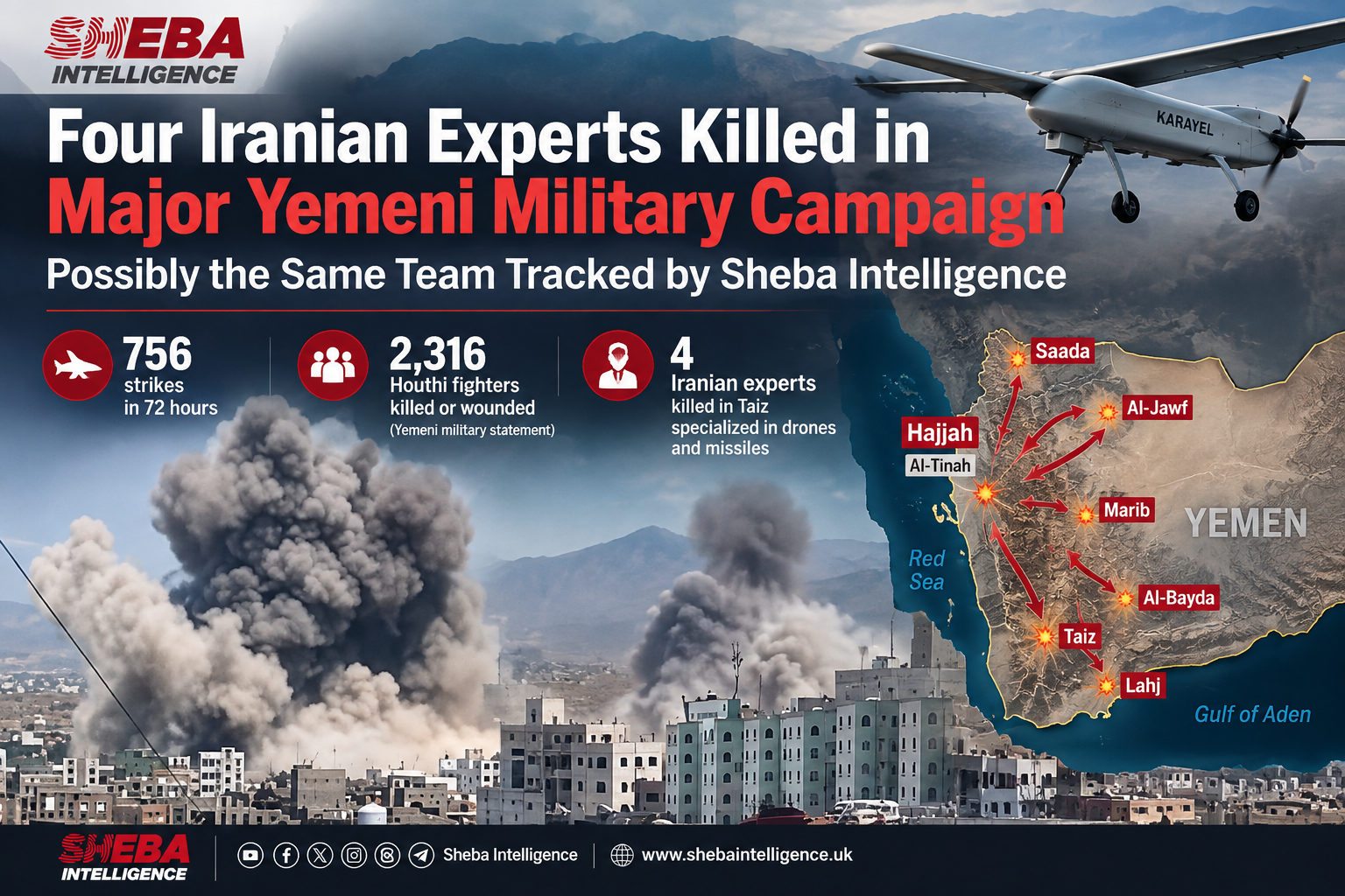 Four Iranian Experts Killed in Major Yemeni Military Campaign, Possibly Same Team Tracked by Sheba Intelligence