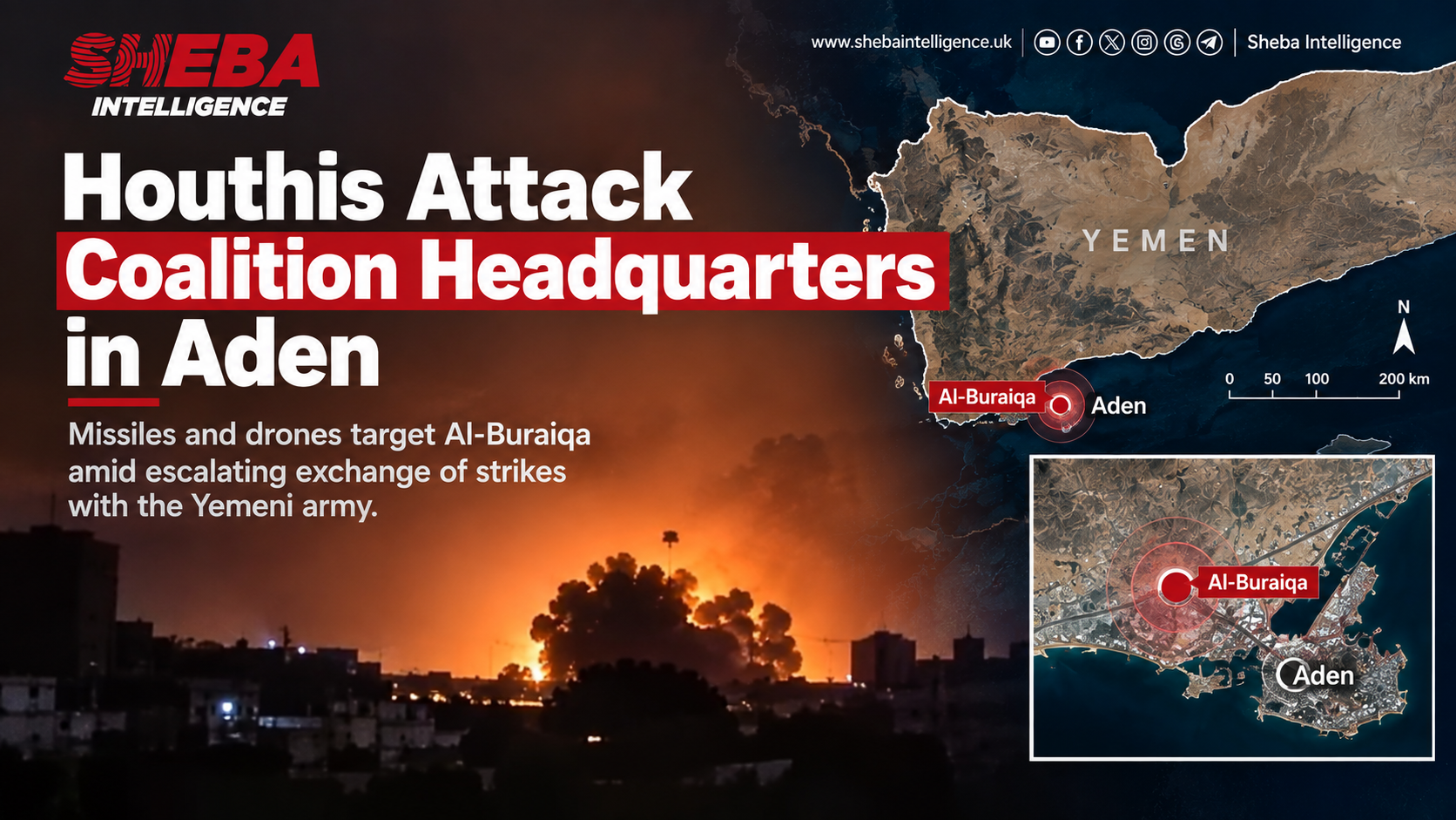 Houthis Attack Coalition Headquarters in Aden Amid Escalating Exchange of Strikes with Yemeni Army